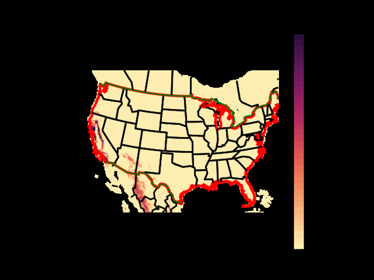 US Range Map for the Acorn Woodpecker in the SPRING